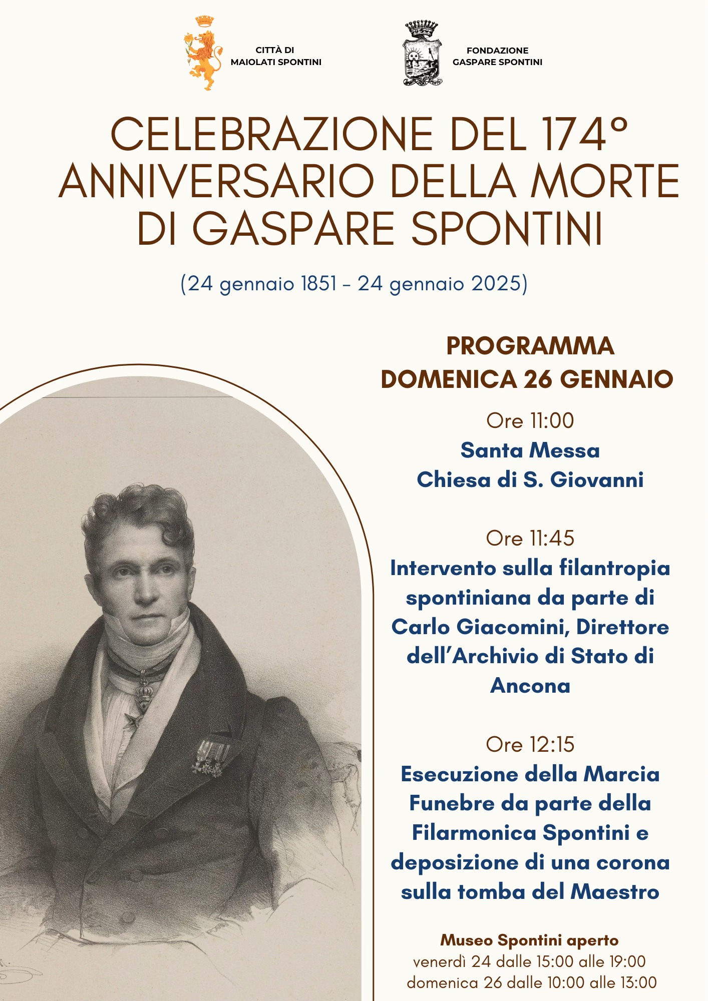 Celebrazioni CLXXIV anniversario della morte di Gaspare Spontini