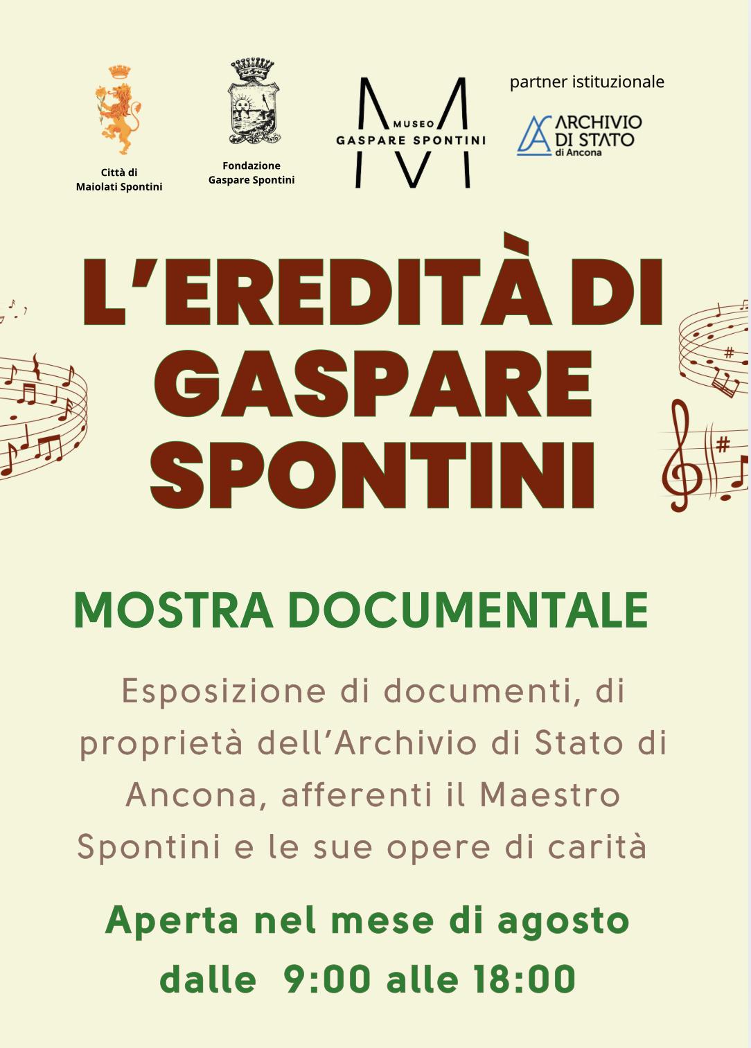 Mostra documentale “L’eredità di Gaspare Spontini”